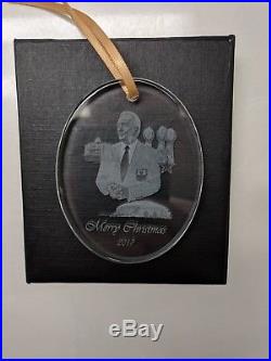 Dallas Cowboys Jerry Jones Laser Etched Hall of Fame Crystal Ornament Christmas