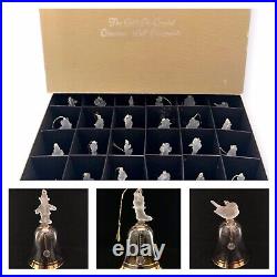 Danbury Mint Gold on Crystal Christmas Bell Ornaments Full Set of 24 in Box 1988