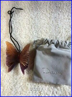 Daum Crystal Butterfly Papillon Amber Christmas Ornament