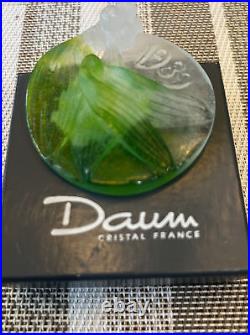 Daum French Crystal Christmas Ornament 1989 Leaves and Berries