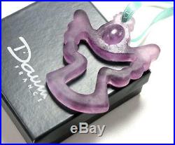 Daum Purple Pate De Verre Glass Crystal Angel Christmas Ornament De Noel