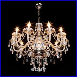 E12 Elegant Crystal Candle Decoration Chandelier Pendant Ceiling Light 10 Lamps