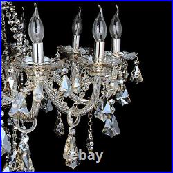 E12 Elegant Crystal Candle Decoration Chandelier Pendant Ceiling Light 10 Lamps