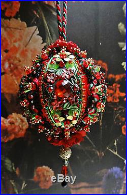 EXQUISITE Christmas Red Roses Crystal Custom Designed Xmas Ornament by Karen