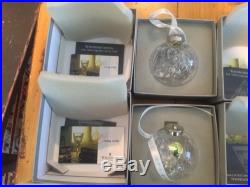 Eight Waterford Crystal 2001 Hope For Abundance Times Square Christmas Ornaments