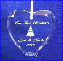Engraved Personalized 1st Christmas Together Tree Crystal ornament 2014