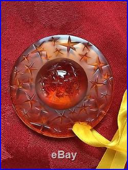 FLAWLESS Exceptional LALIQUE Crystal 1995 3D Sun Moon Stars Christmas Ornament