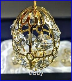 Faberge Christmas/Easter Crystal Gold Tone Ornament Eggs Set of 6