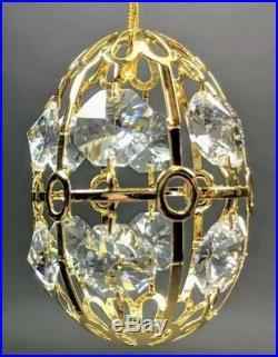 Faberge Christmas/Easter Crystal Gold Tone Ornament Eggs Set of 6