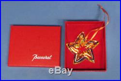 Flawless Exquisite BACCARAT Crystal IRIDESCENT STAR Christmas Tree Ornament MIB