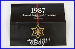 GEORG JENSEN 1987 GOLD PLATED Snow Crystal CHRISTMAS TREE MOBILE Decoration +BOX