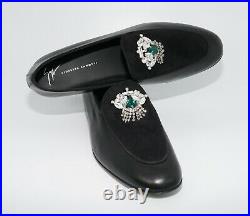 Giuseppe Zanotti Men's Crystal Floral Ornament Leather & Suede Loafer, MSRP $995