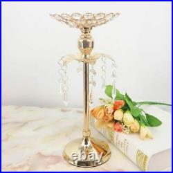 Gold Crystal Candle Holder Wedding Decor Table Centerpiece Candelabra Decoration