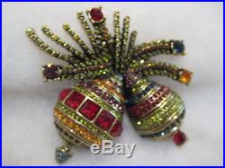 HEIDI DAUS Holiday Ornamental Christmas Bulb Duo Pin (Orig. $249.95)