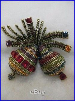 HEIDI DAUS Holiday Ornamental Christmas Bulb Duo Pin (Orig. $249.95)-LAST ONE