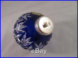 HTF WATERFORD CRYSTAL COBALT Cut-to-Clear Cased BLUE BALL CHRISTMAS ORNAMENT