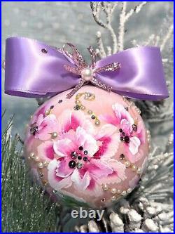 Hand Painted Christmas Ornaments With Swarovski
