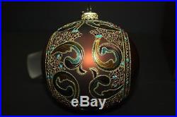 JAY STRONGWATER 15 Circumference Brown Golden Swarovski Christmas ornament