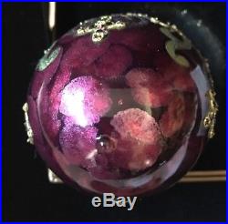 Jay Strongwater 2003 Burgundy Multi-color Swarovski Crystals Glass Xmas Ornament