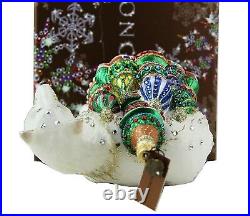 Jay Strongwater Amazing Palace & Polar Bear Glass Christmas Ornament New Box