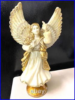 Jay Strongwater Angel With Gold & White Dress Swarovski Crystals Tree Topper NIB