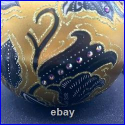 Jay Strongwater BUTTERFLY NOUVEAU ARTISAN 6 GOLD BALL 2018 Glass Ornament New