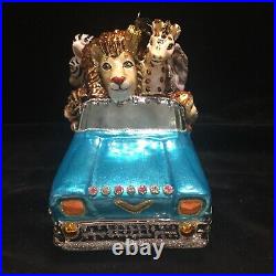 Jay Strongwater Babys First Christmas 2017 Ornament Animals Car 57 Chevy Glass