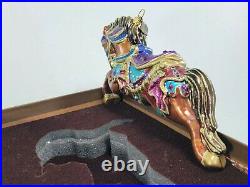 Jay Strongwater Carousel Horse with Swarovski Crystals Christmas Ornament