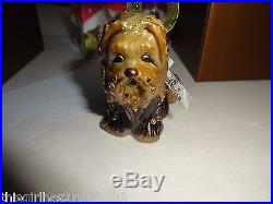 Jay Strongwater DOG Christmas Ornament with Swarovski Crystals