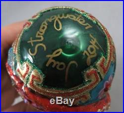 Jay Strongwater Dragon Glass Christmas Ornament Swarovski Crystals Hand Painted