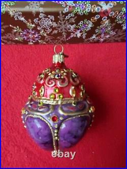 Jay Strongwater FILIGREE Swarovski Crystal Jewels Glass Ornament New In Box