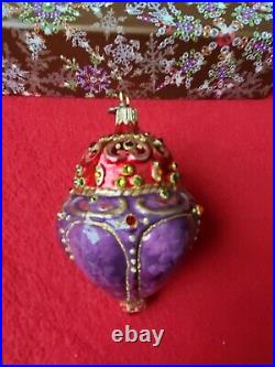 Jay Strongwater FILIGREE Swarovski Crystal Jewels Glass Ornament New In Box