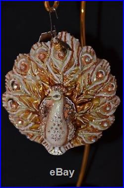 Jay Strongwater Fantail Peacock Christmas Ornament /Swarovski Crystals NewithBox