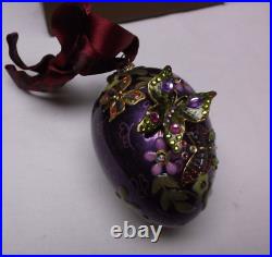 Jay Strongwater Glass Butterfly Ornament Swarovski Crystals