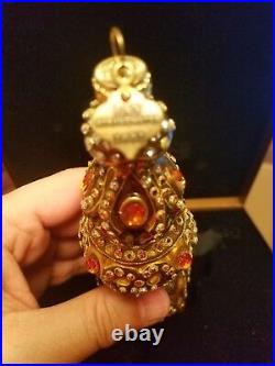 Jay Strongwater Gold/Topaz Finial Shape Glass Ornament with Swarovski Crystal 2002
