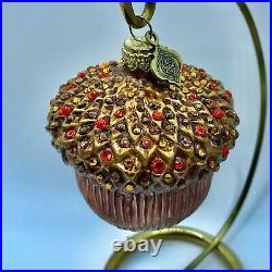 Jay Strongwater JEWELED ACORN 2004 Glass Ornament with Swarovski Crystals LE