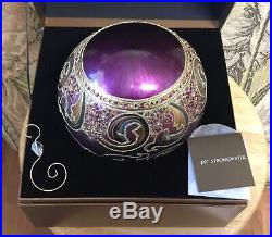 Jay Strongwater Large Globe Christmas Ornament with Swarovski Crystals 2002 Purple