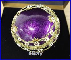 Jay Strongwater Large Purple Globe Christmas Ornament with Swarovski Crystals 2002