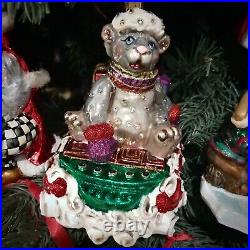 Jay Strongwater MOUSE ON SLED Jeweled Glass Ornament w SWAROVSKI Crystals NEW
