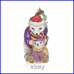 Jay Strongwater Mother & Baby Skating Polar Bears Ornament #sdh2280250 Brand Nib