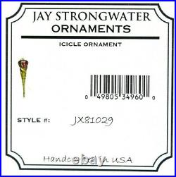 Jay Strongwater Nouveau 8.5 Icicle Glass Ornament Swarovski Crystals New No Box