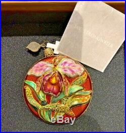Jay Strongwater ORCHID FLOWER CHRISTMAS ORNAMENT withSwarovski CrystalsNEW in Box