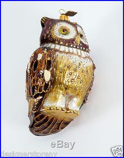 Jay Strongwater Owl Christmas Ornament Swarovski crystals