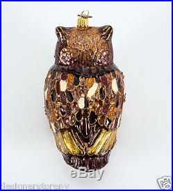 Jay Strongwater Owl Christmas Ornament Swarovski crystals
