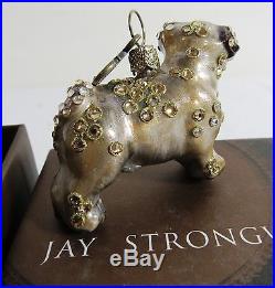 Jay Strongwater Pug Dog Christmas Ornament Made With Swarovski Crystals In Box