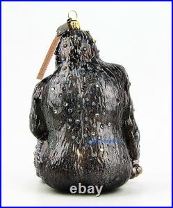 Jay Strongwater Safari Gorilla Glass Ornament Swarovski Natural Brand New Box