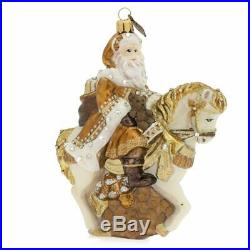 Jay Strongwater Santa On Horse Glass Ornament #sdh2279-232 Brand Nib Save$$ F/sh