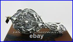 Jay Strongwater Silver Hand Mirror Glass Ornament Swarovski New Extremely Rare