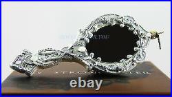 Jay Strongwater Silver Hand Mirror Glass Ornament Swarovski New Extremely Rare
