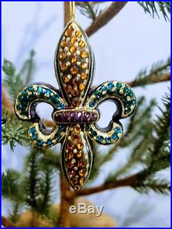 Jay Strongwater Swarovski Crystal Fleur De Lis Christmas Tree Ornament